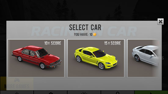 Racing in Car game