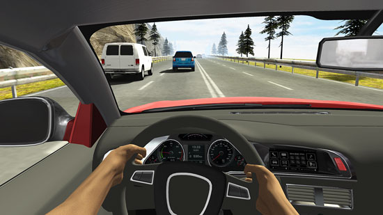 Racing in Car gameplay