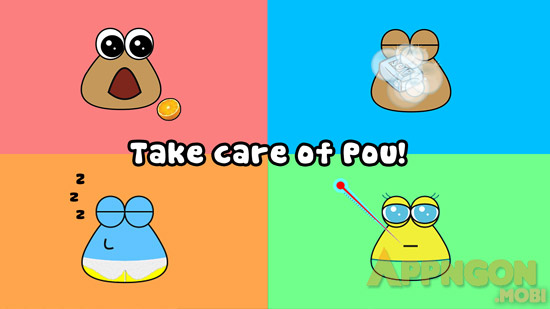 take care of pou in game